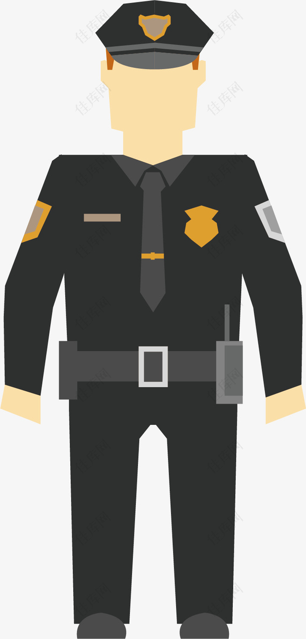 矢量图 水彩 卡通 警察 安全 设计 创意 帽子