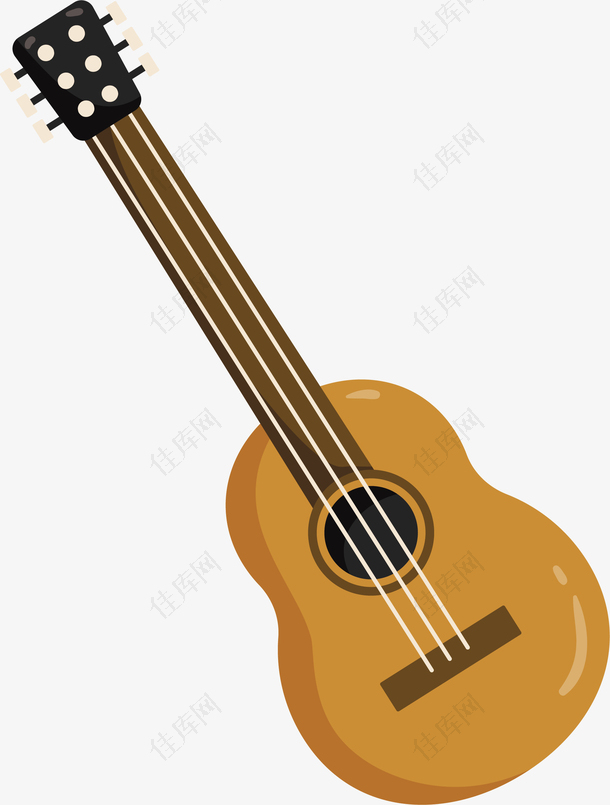 手绘 音乐器材 木吉他 音乐 艺术 器材