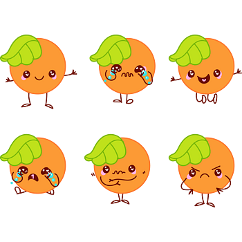 橙子表情矢量图