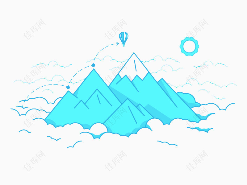 冰山  蓝色冰山  手绘冰山 卡通冰山  冰山素材