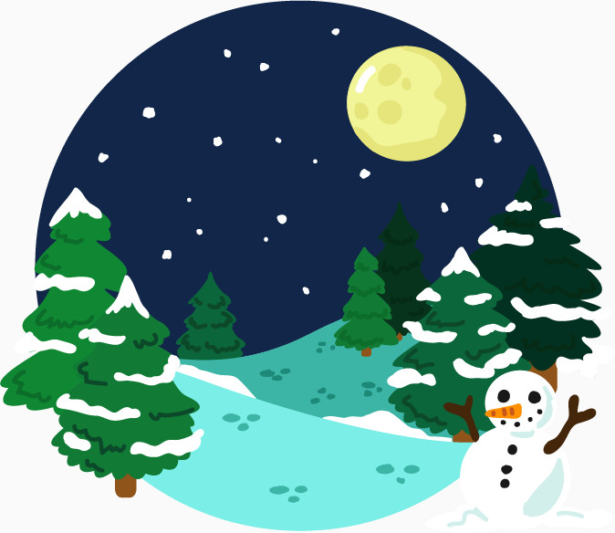 冬日雪夜背景图免费下载 装饰元素 674像素 编号 Png格式 佳库网