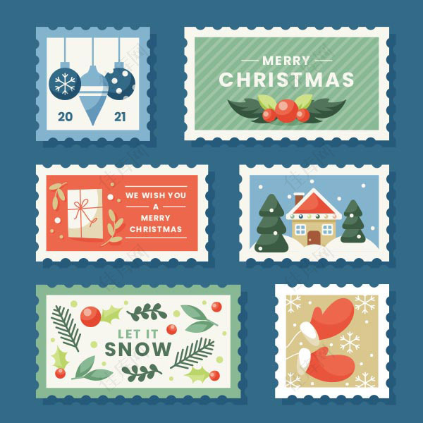 圣诞节卡通邮票