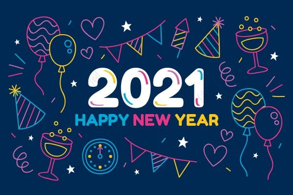 2021彩色新年矢量海报