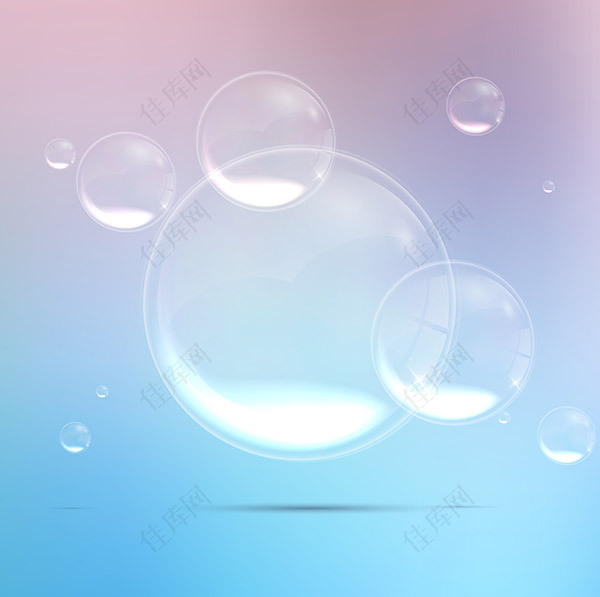 透明泡泡背景矢量图片素材 佳库网
