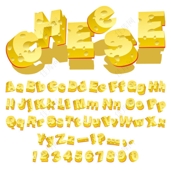 奶酪创意字母