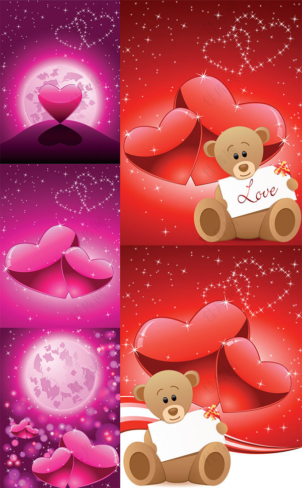 浪漫爱心小熊