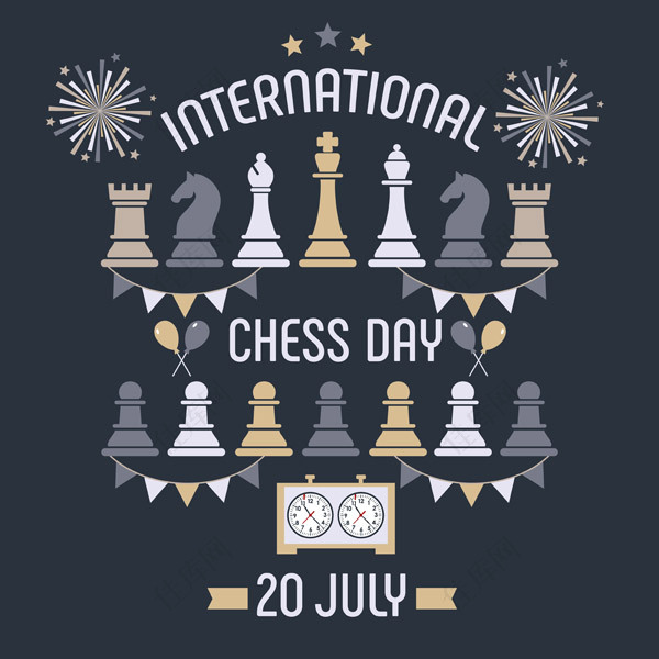 国际象棋日矢量