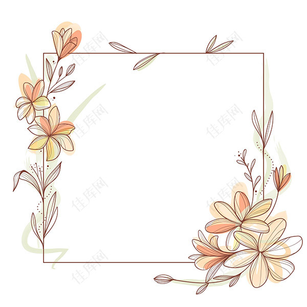 手绘植物装饰边框