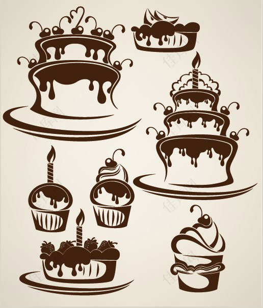 卡通蛋糕插画