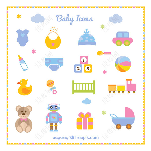 婴儿用品和玩具图标