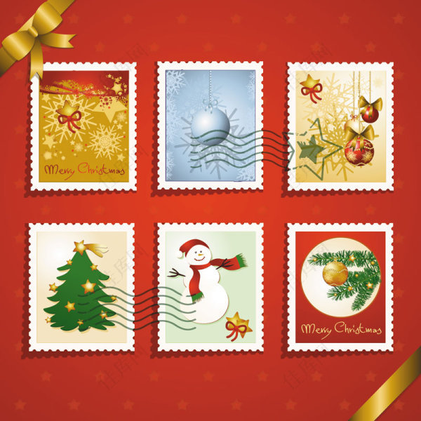圣诞元素邮票03