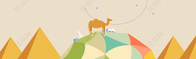 扁平沙漠地球骆驼banner
