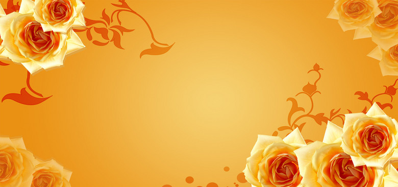 橙色花纹背景图片