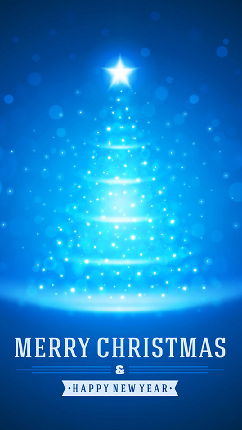 蓝色星光圣诞节矢量H5背景素材