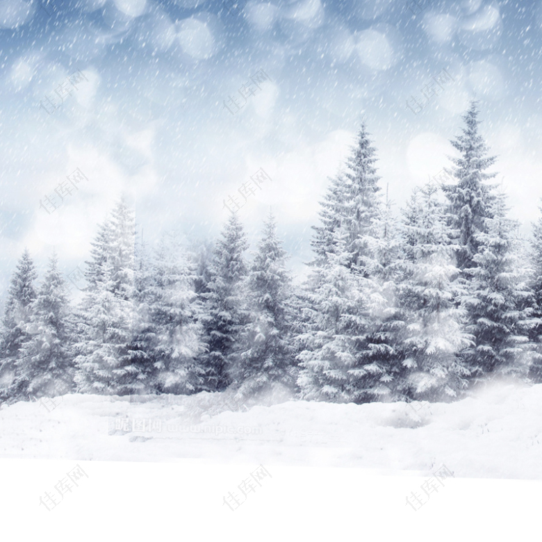 冬季雪景淘宝主图背景