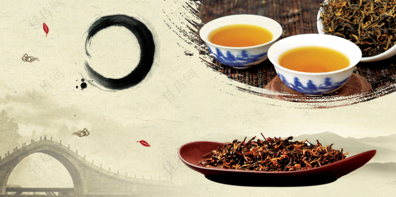 中国风茶文化茶道养生海报背景素材