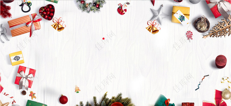 圣诞节简约卡通白色白雪banner