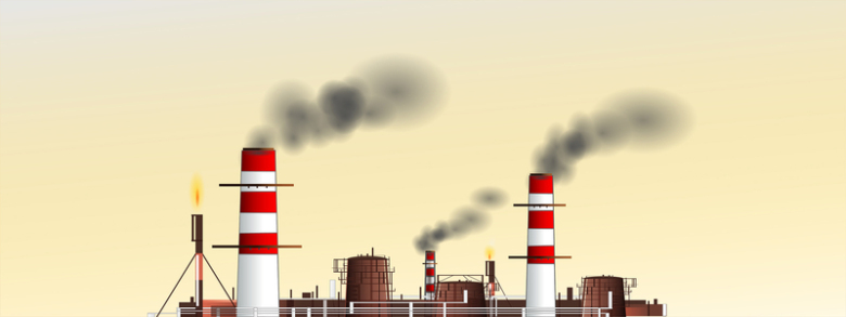 矢量工业污染排放背景广告