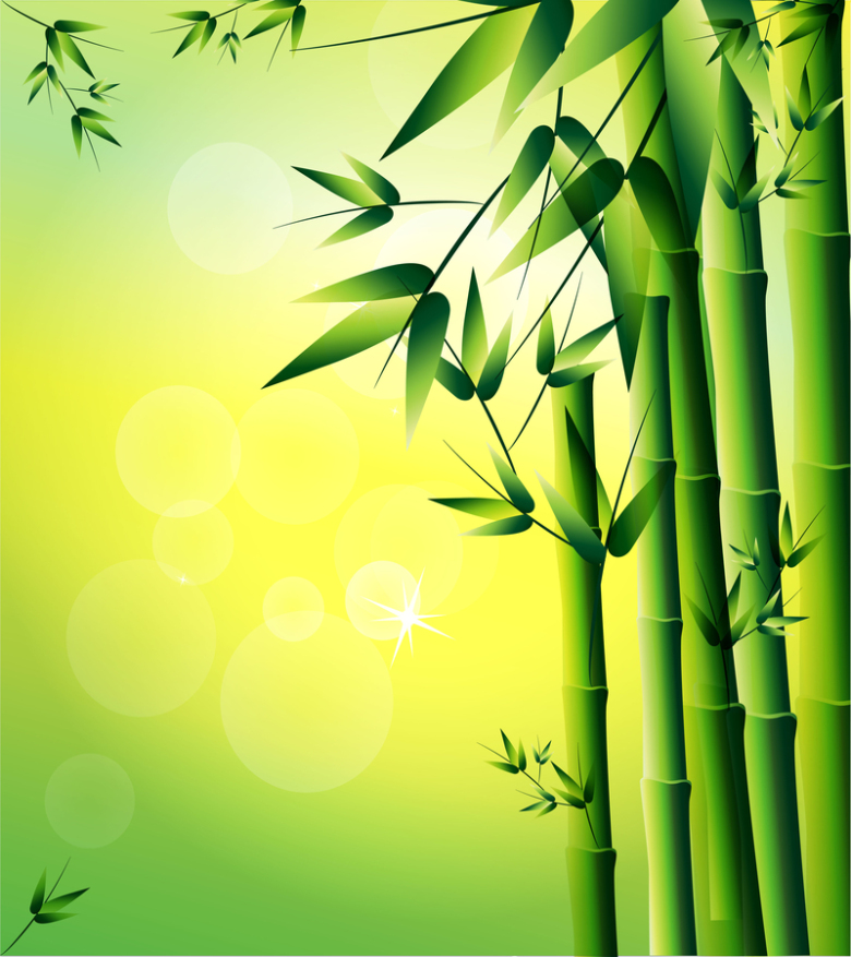 绿色竹林插画背景素材