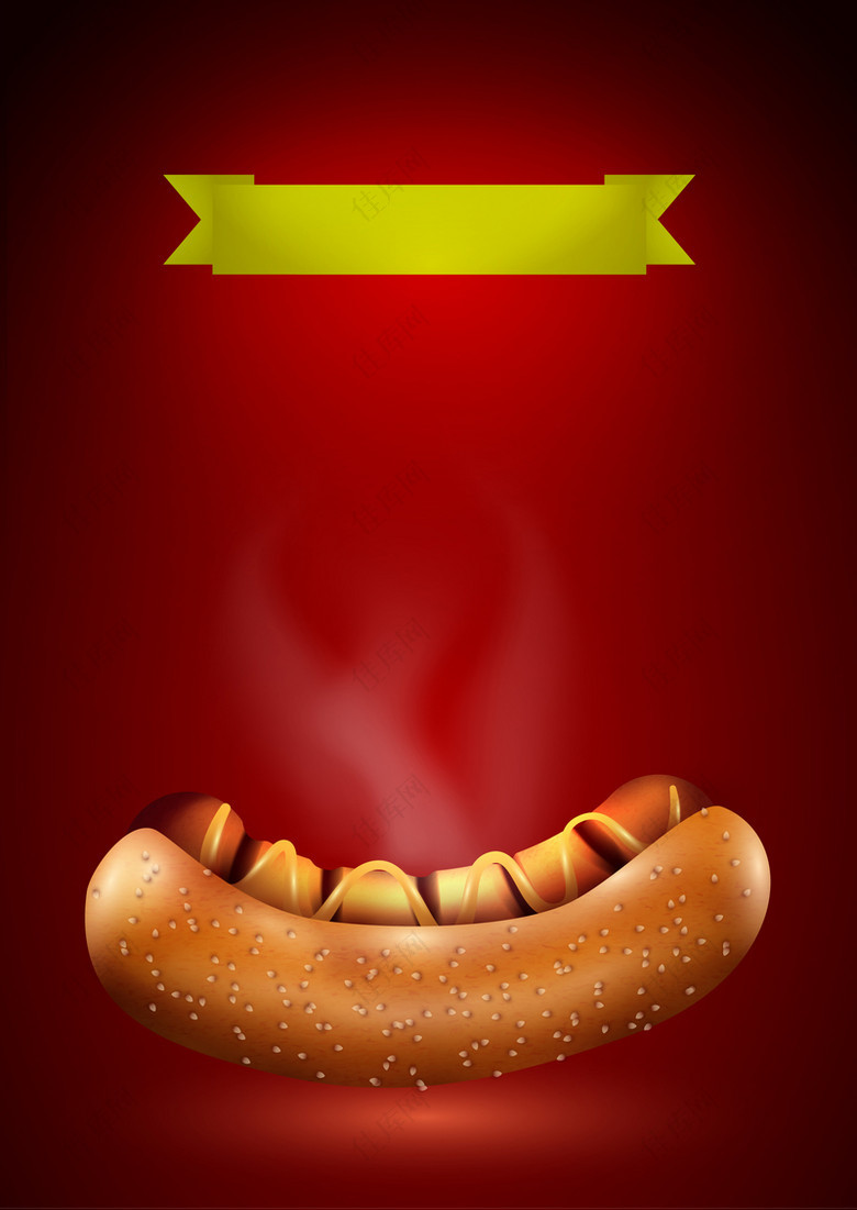 热狗香肠食物海报背景