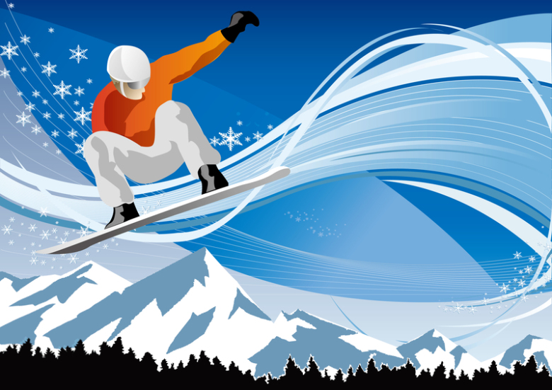 滑雪运动矢量背景素材
