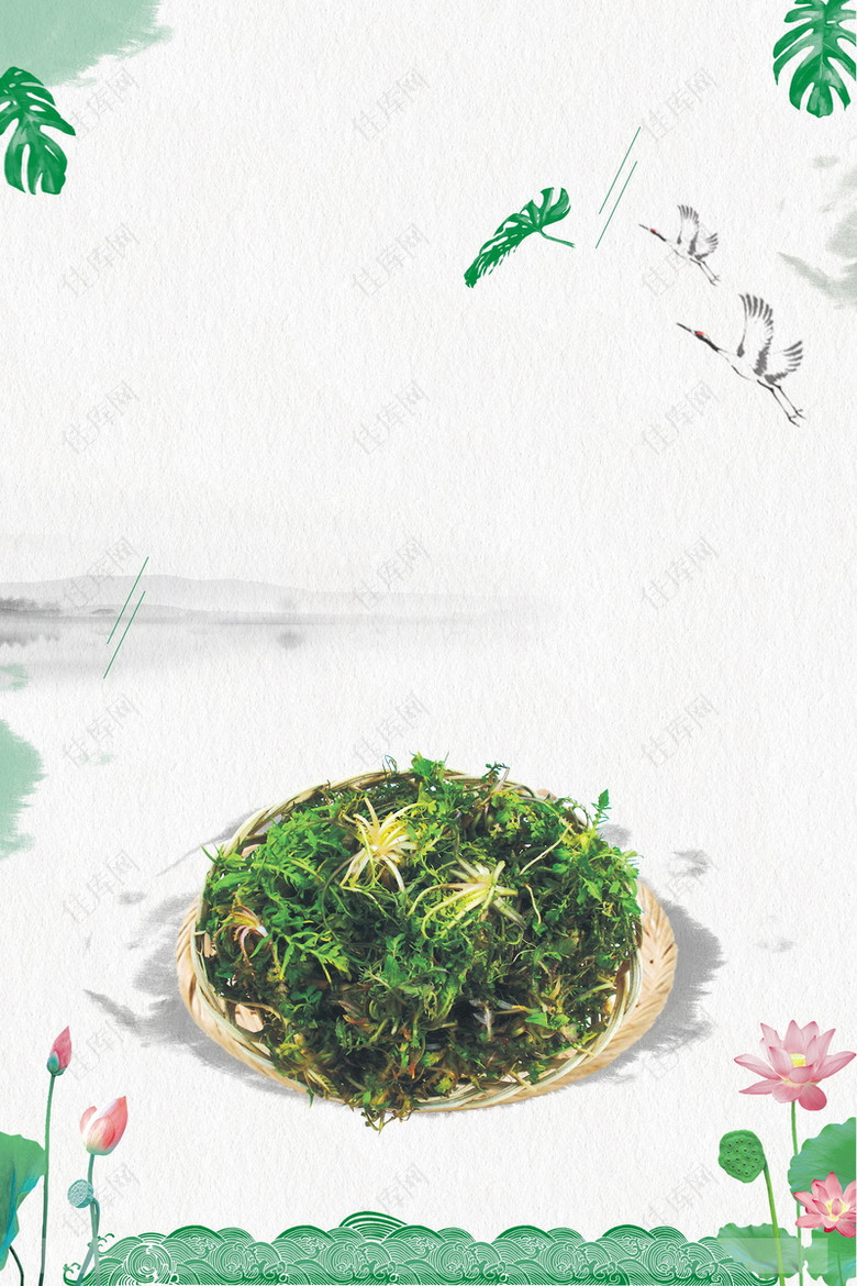 简约中国风荠菜美食设计PSD素材
