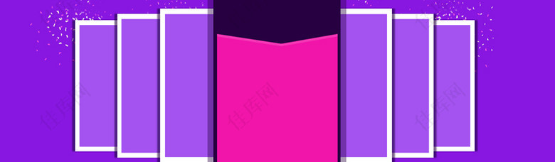 时尚单品促销季几何紫色banner