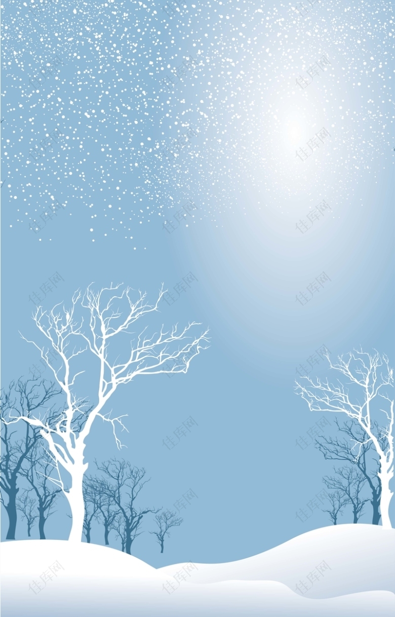 浅蓝色树木背景素材
