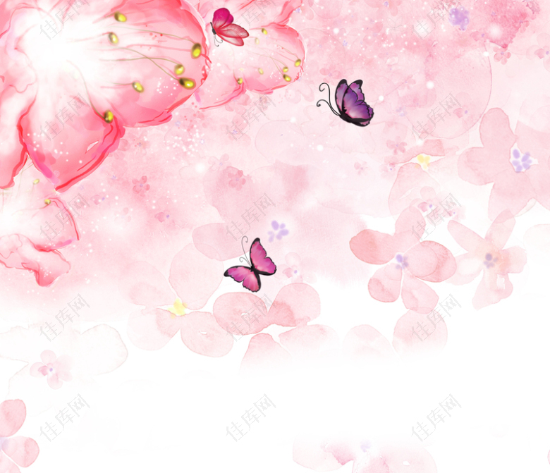 粉色樱花背景海报素材