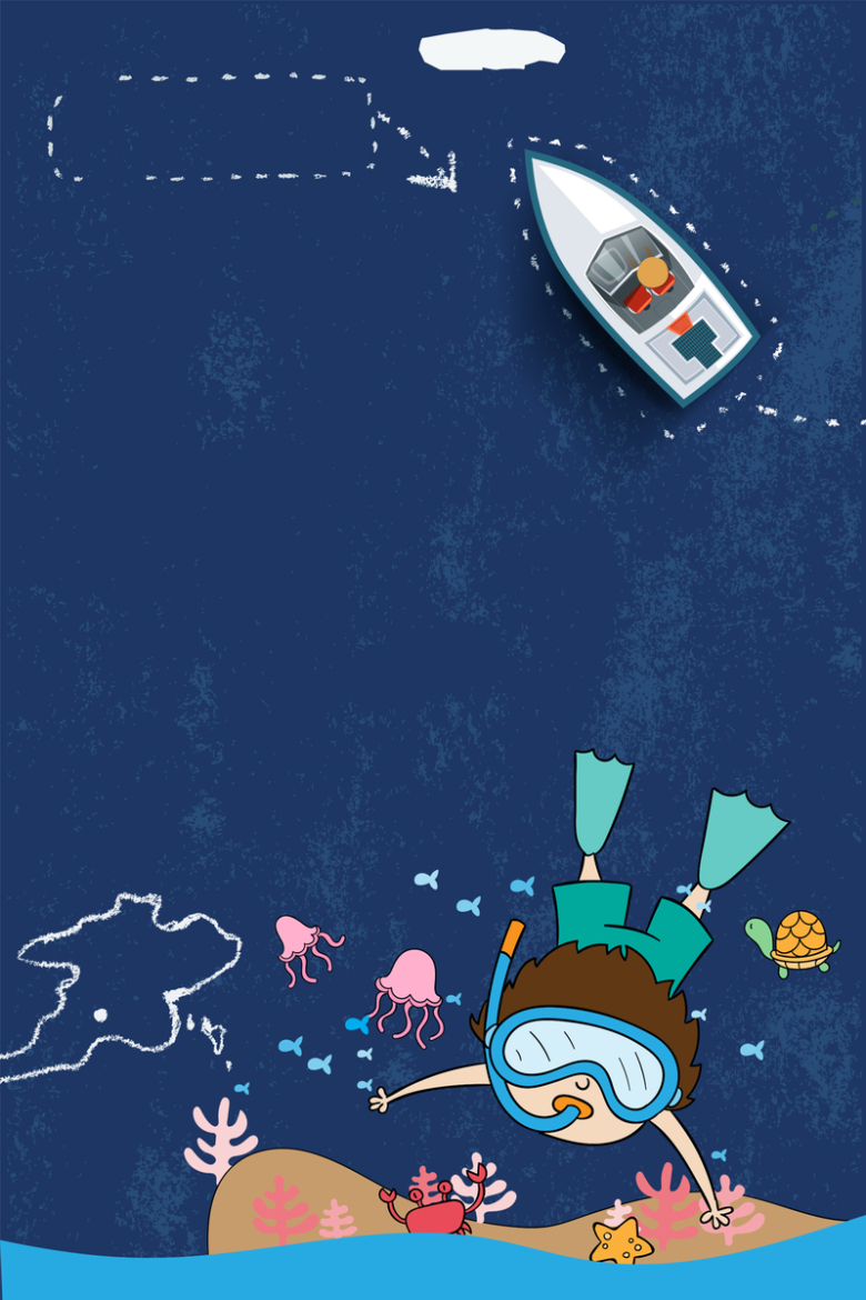 蓝色夏季潜水海报