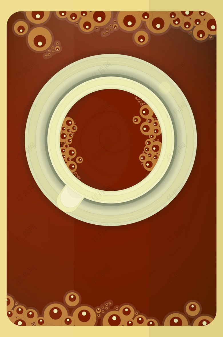 复古咖啡气泡饮料宣传海报背景素材