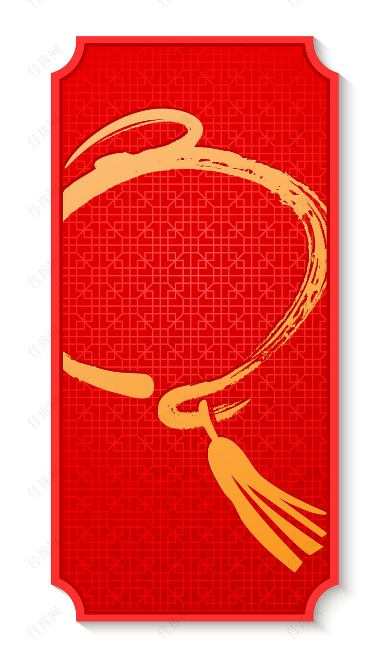 红色简约新年卡片海报背景素材