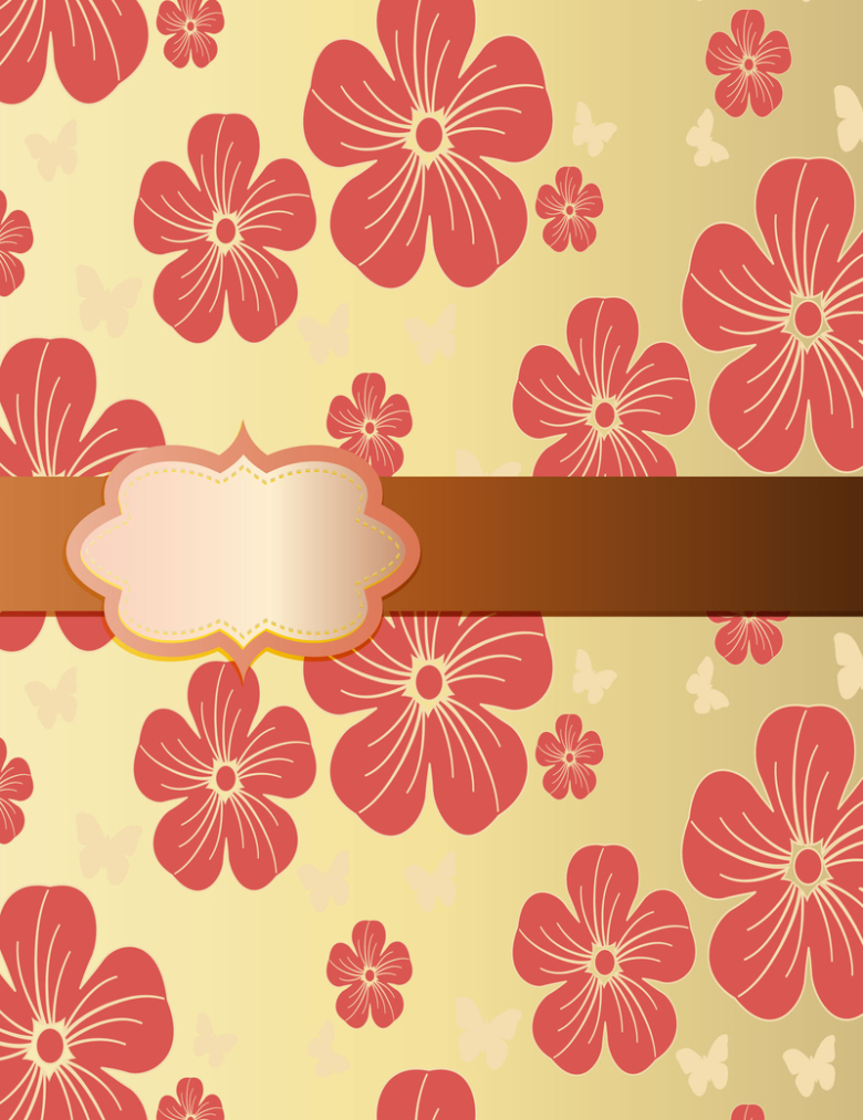 鲜艳色彩花纹植物花朵旧版装饰封面背景