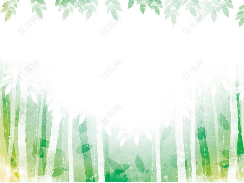 绿色手绘树林背景