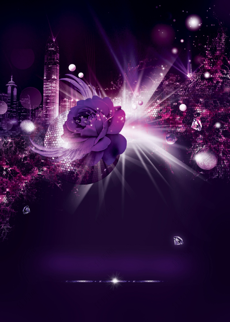 时尚紫色花卉背景