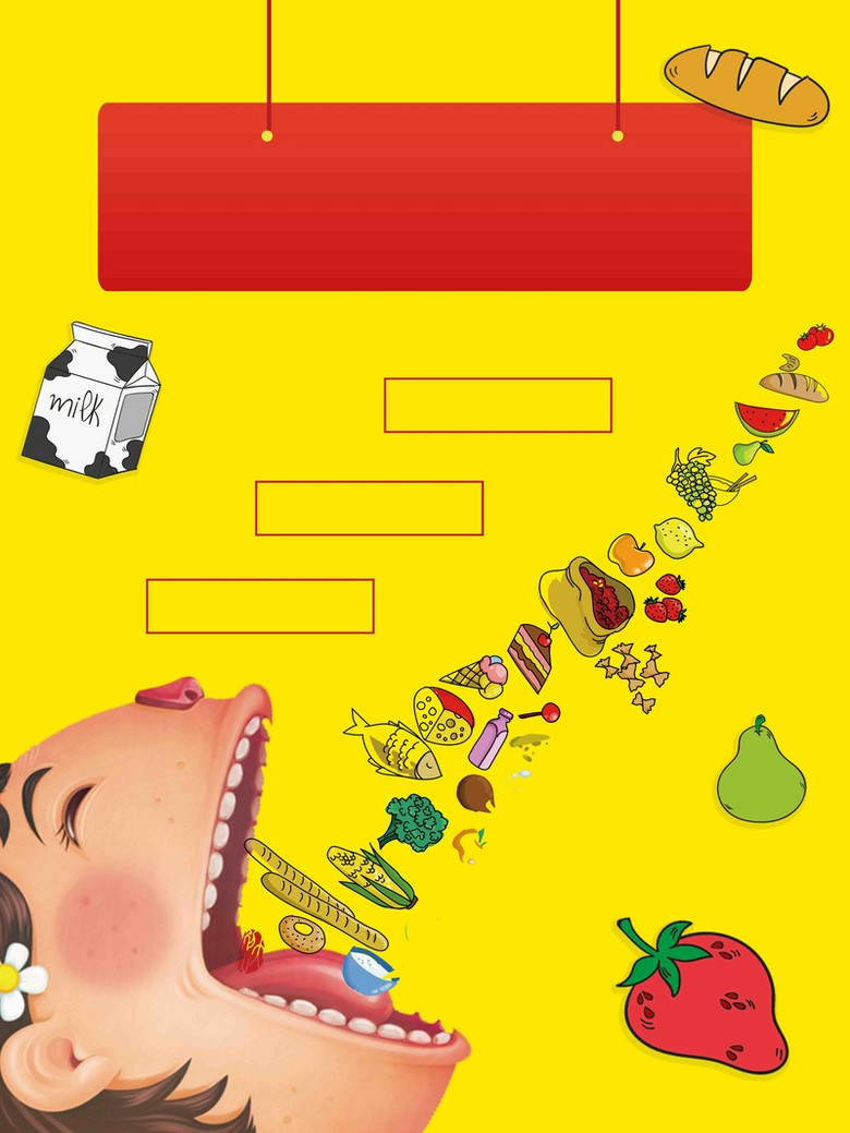 卡通食品健康教育海报背景模板