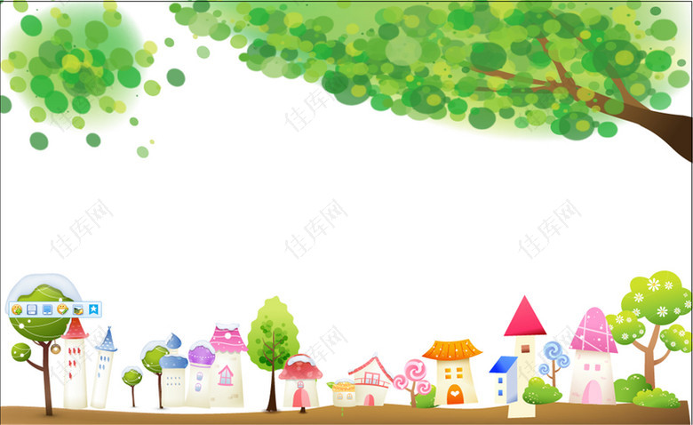 绿色大树儿童海报背景
