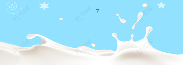 乳制品蓝色丝滑牛奶简约海报背景