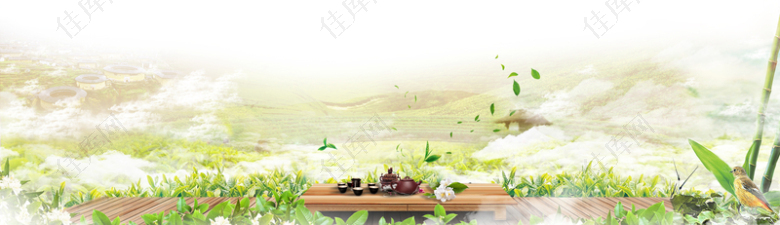中国风茶叶banner背景