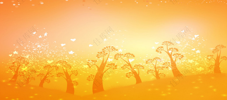 秋季手绘树背景