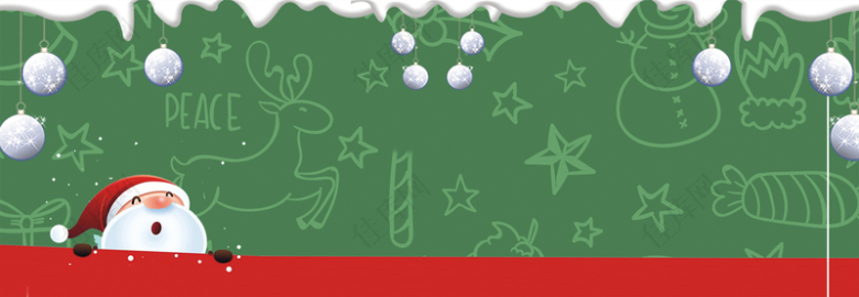 圣诞节卡通雪花绿色banner