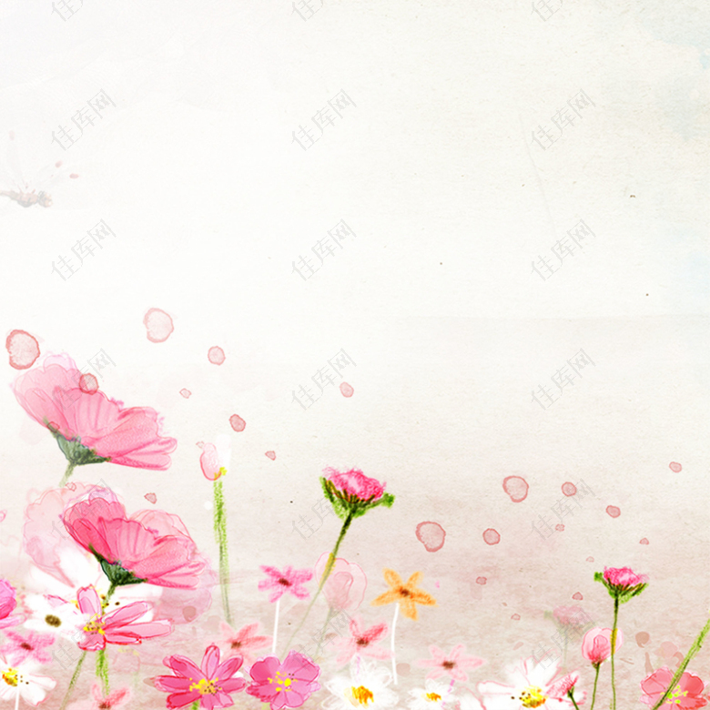 粉红色花背景海报素材