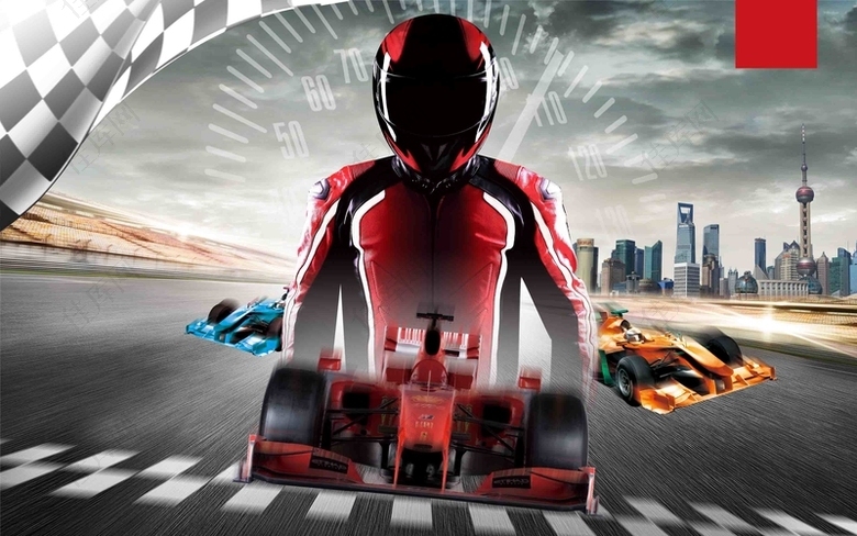 F1赛车宣传海报背景模板