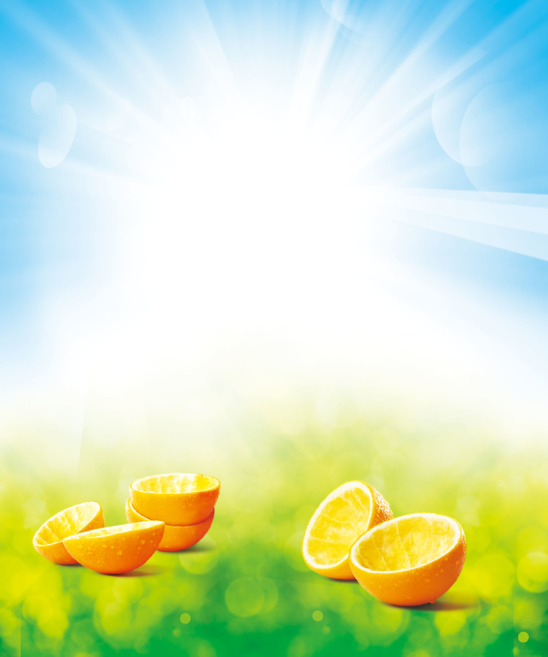 天然橙子海报背景素材