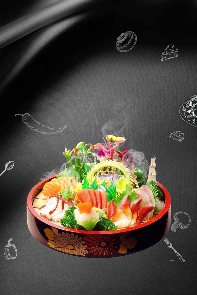 日式料理刺身三文鱼