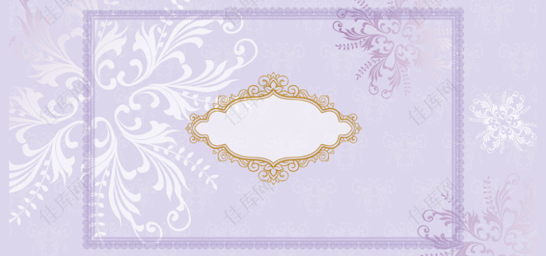 奢华婚礼纹理几何紫色banner背景