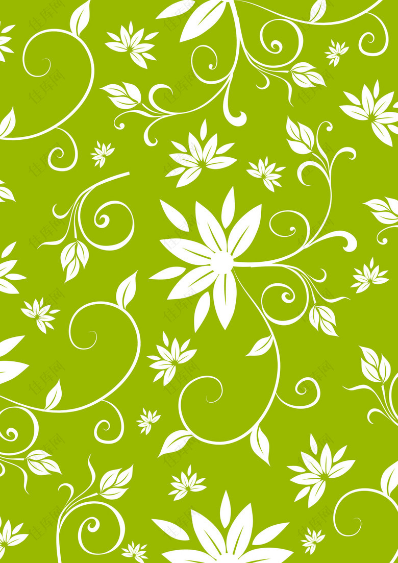 绿色花朵底纹海报背景