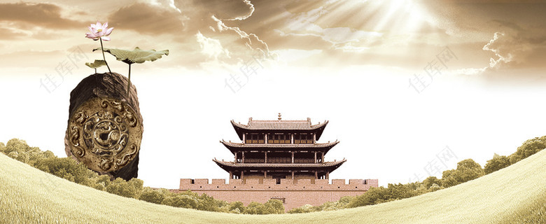 中国古典建筑宣传海报