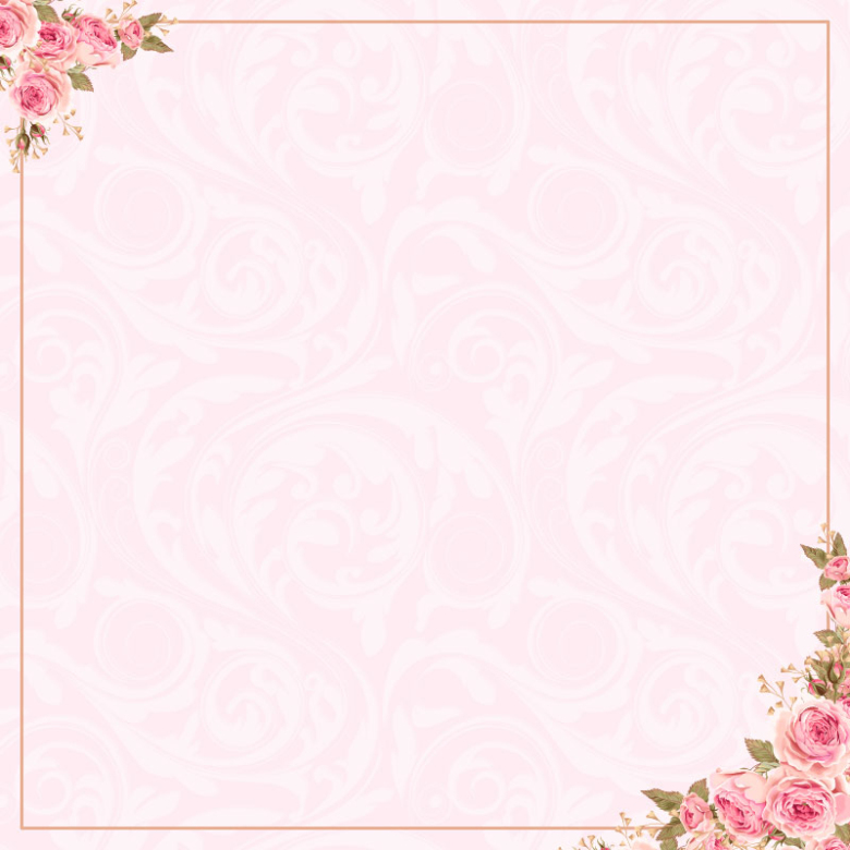 粉红花框背景模板主图