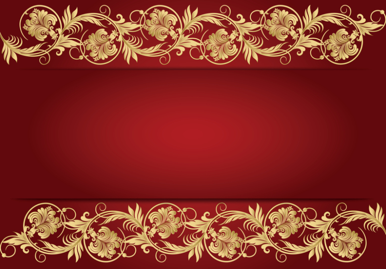红色欧式花纹背景素材